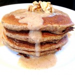 Pancakes aux graines de lin et crème pomme-noisette #vegan
