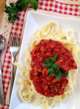 Tagliatelles à la bolognaise vegan végétale