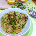 Spring risotto : asperges, petits pois, citron #vegan