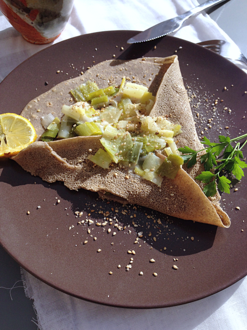 Galettes de sarrasin poireaux béchamel vegan