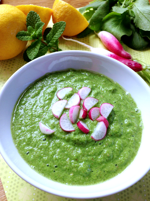 Gaspacho radis menthe vegan végétalien