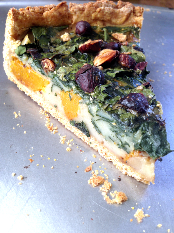 Quiche épinards butternut rôtie vegan végétalienne