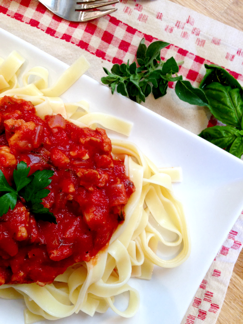 Tagliatelles à la bolognaise vegan végétale