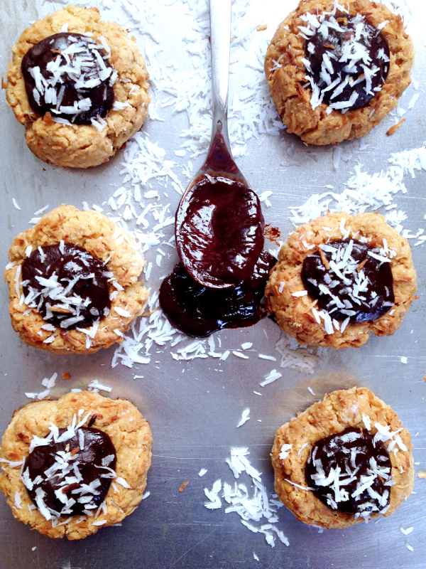 Thumbprint cookies coco chocolat vegan vegetalien sans gluten