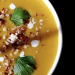 Velouté potimarron lentilles corail coco cumin curry #vegan